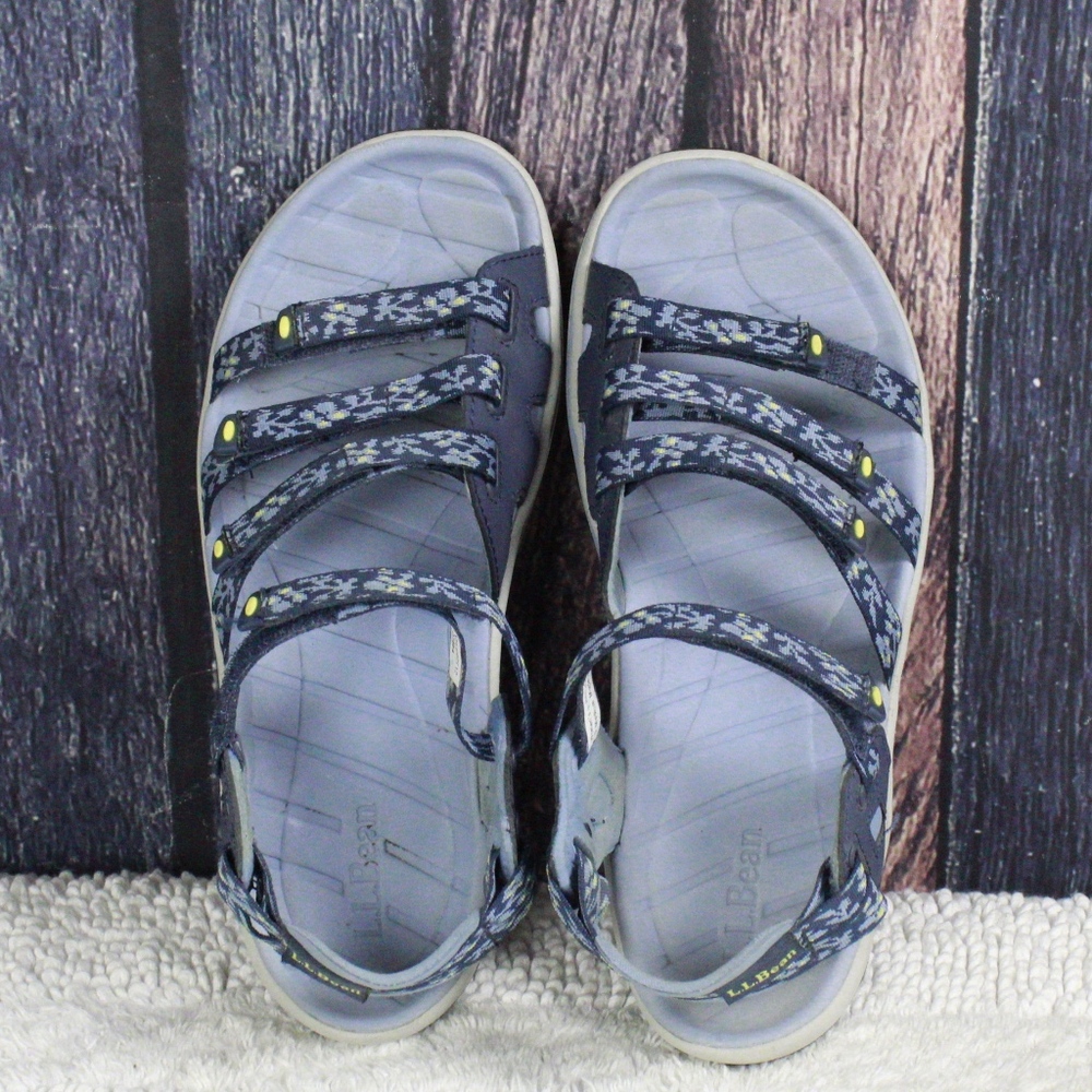 LL Bean Blue Strappy Ankle Strap Sport Sandals 6 - Picture 6 of 8